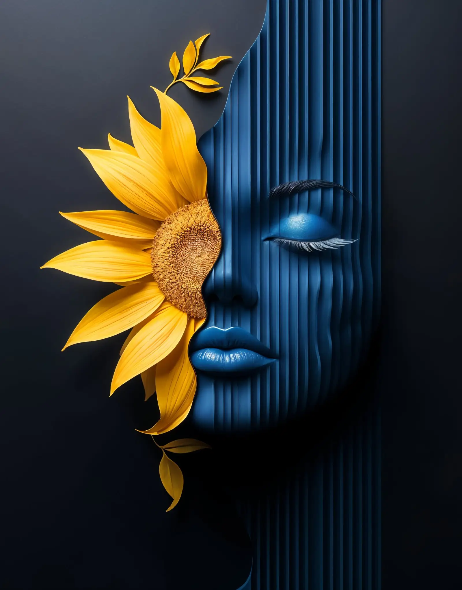 3D Lice Sunca – sa ramom