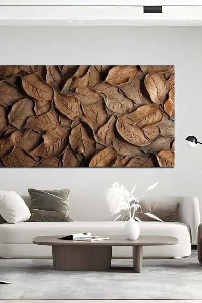 3D Opalo Lišće - slika na platnu