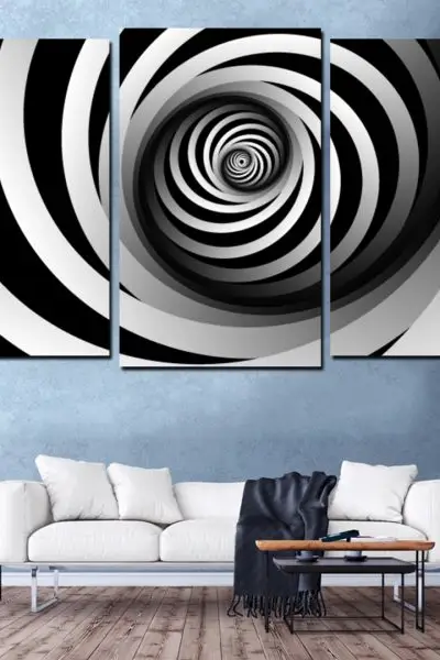 3D Spiralna Zagonetka – 3 dela - slika na platnu
