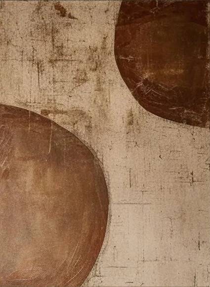 Terracotta Talasi – Moderna Apstrakcija – sa ramom