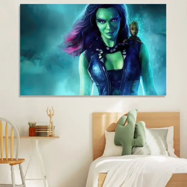 Gamora i Groot - slika na platnu