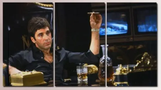Tony Montana U Zlatnom Kadru – 3 dela – sa ramom