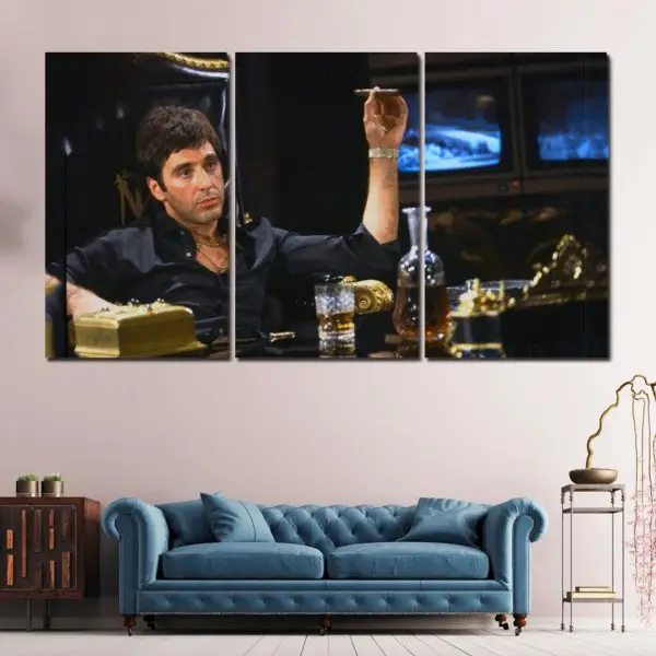Tony Montana U Zlatnom Kadru – 3 dela - slika na platnu