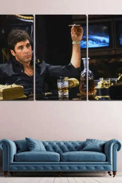 Tony Montana U Zlatnom Kadru – 3 dela - slika na platnu