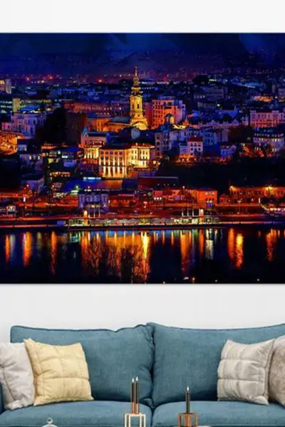 Beograd U Svetlima Noći - slika na platnu