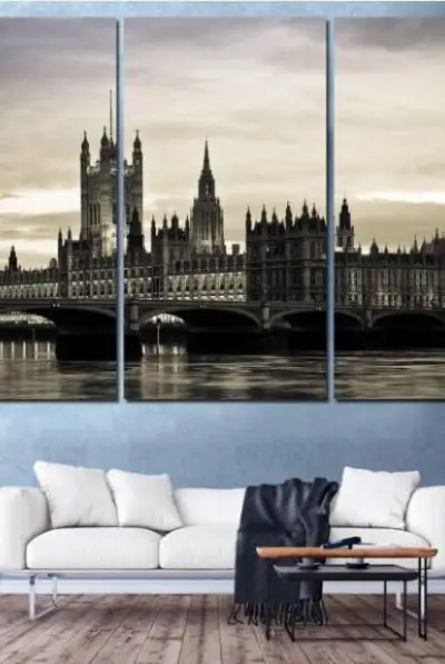 Bezvremenski London – 3 dela - slika na platnu