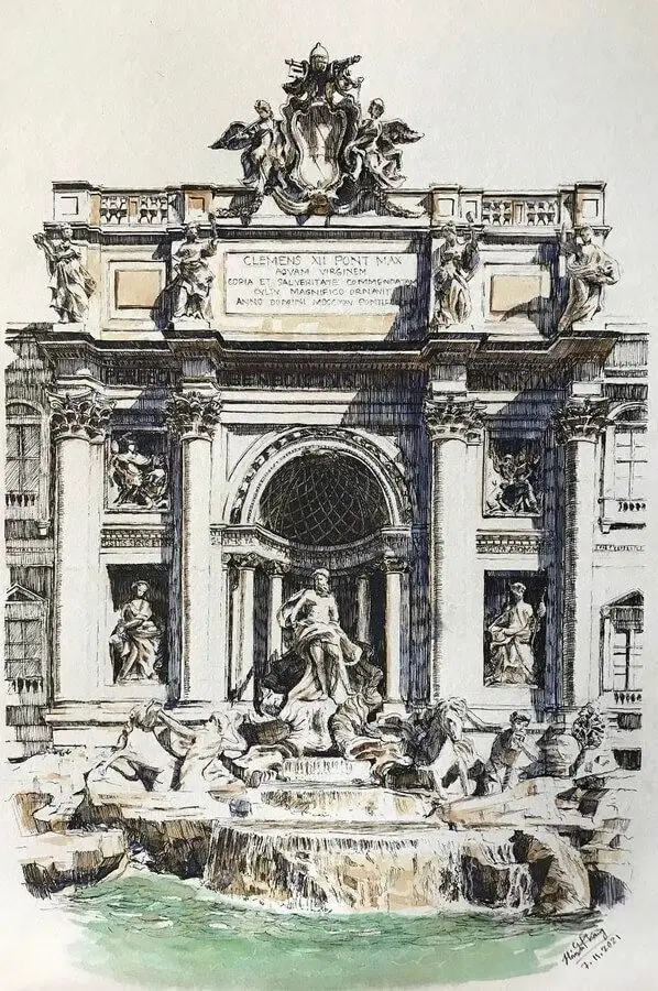 Fontana di Trevi – Rim u Crti – sa ramom