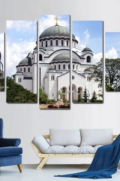Hram Svetog Save Ponos Beograda – 5 delova - slika na platnu