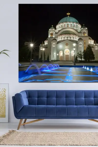 Noćna Svetlost Hrama - slika na platnu
