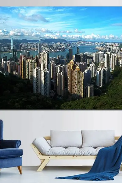 Pogled na Hongkong - slika na platnu
