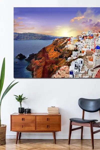 Santorini na Dlanu Sunca - slika na platnu