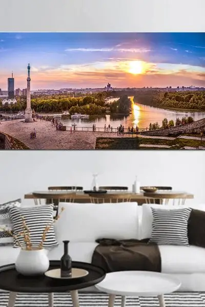 Zalazak Nad Ušćem - slika na platnu