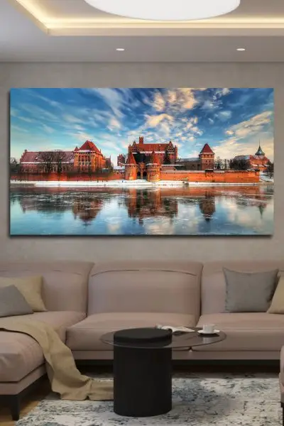Zamak Malbork u Odsjaju - slika na platnu