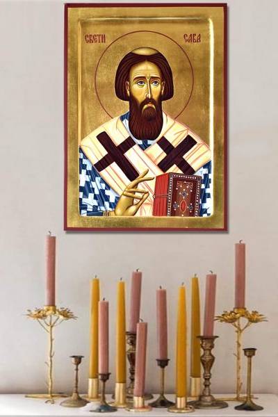 Sveti Sava – Prvi Arhiepiskop - slika na platnu
