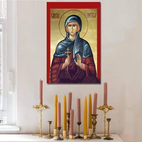 Zaštitnica sa Krstom - slika na platnu