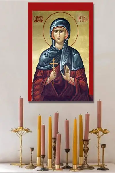 Zaštitnica sa Krstom - slika na platnu