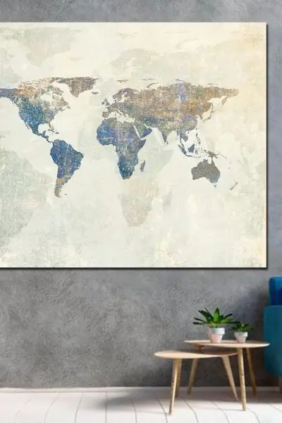 Aquarelle Mapa Svetova - slika na platnu