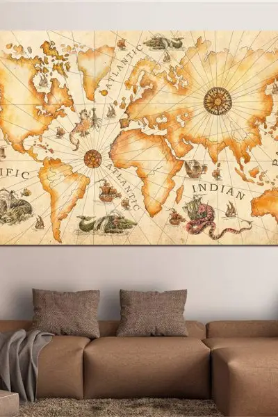 Mapa Zmajeva i Mora - slika na platnu