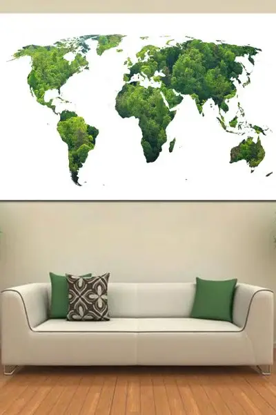Zelena Mapa Prirode - slika na platnu