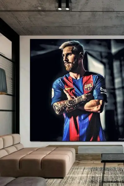 Messi – Pogled Šampiona - slika na platnu