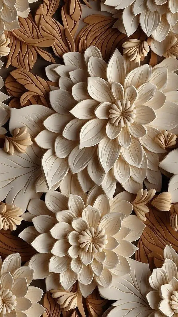 3D Cvetna Reljefna Elegancija – sa ramom