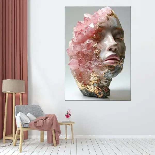 3D Lice Iz Kristala - slika na platnu