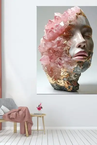 3D Lice Iz Kristala - slika na platnu