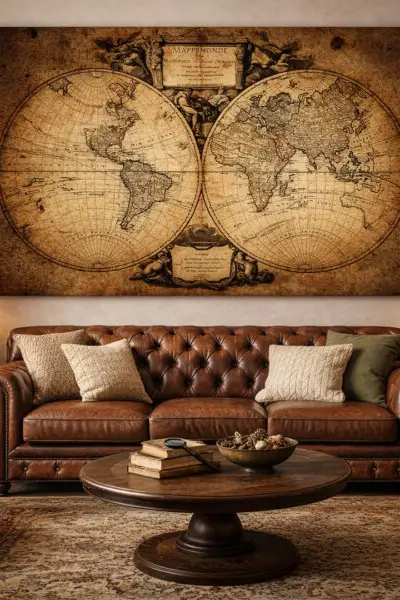 Mapa sveta – Vintage Atlas - slika na platnu