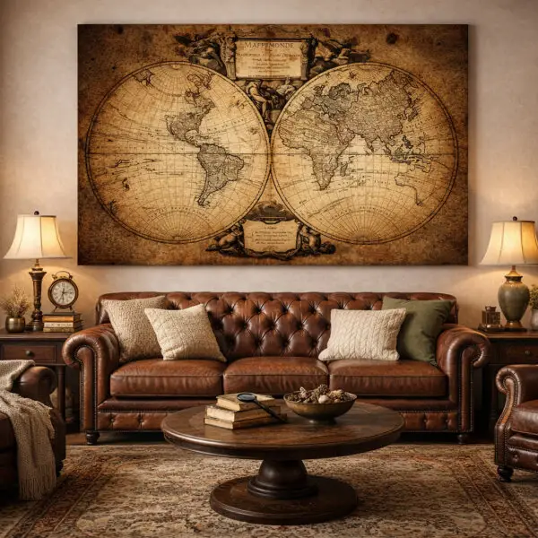 Mapa sveta – Vintage Atlas - slika na platnu