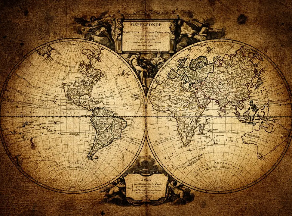 Mapa sveta – Vintage Atlas – sa ramom