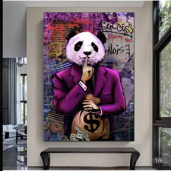 Panda u Odelu - slika na platnu