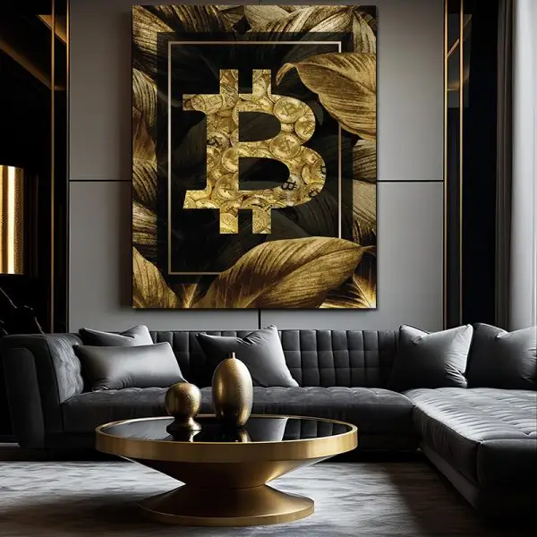 Zlatni Bitcoin – Simbol Moći - slika na platnu