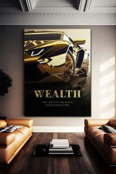 Zlatni Lamborghini - slika na platnu