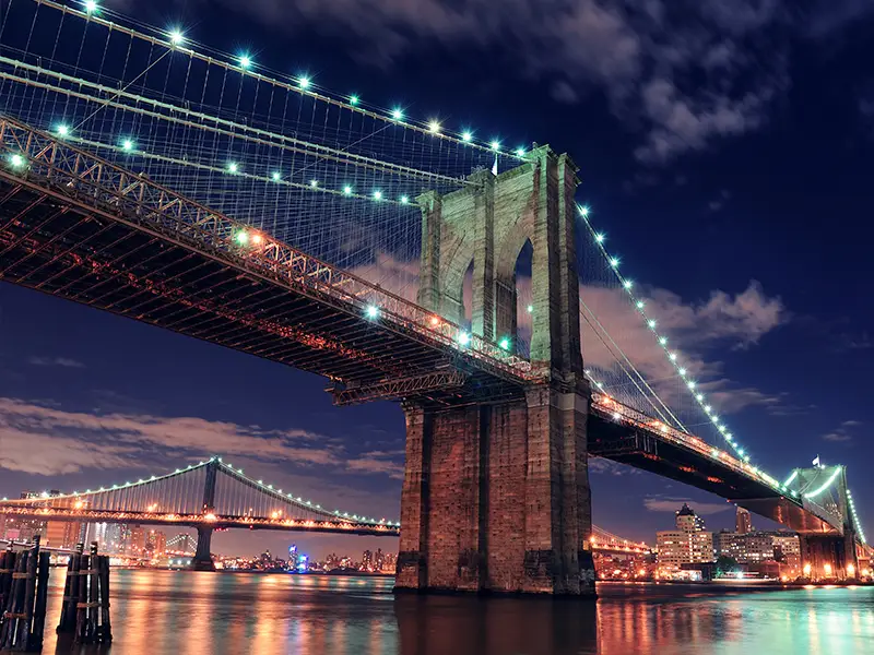 Brooklyn Bridge – Noćna Elegancija – sa ramom