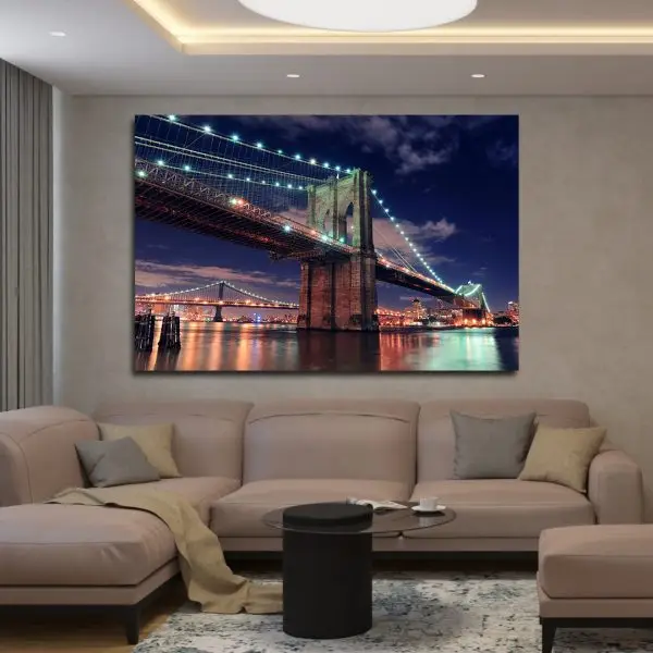 Brooklyn Bridge – Noćna Elegancija - slika na platnu