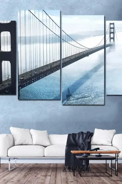 Golden Gate – Most u Magli – 4 dela - slika na platnu