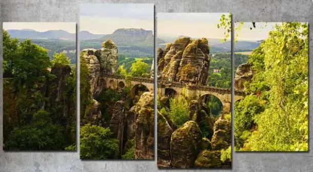 Most Bastei u Nemačkoj – 4 dela – sa ramom