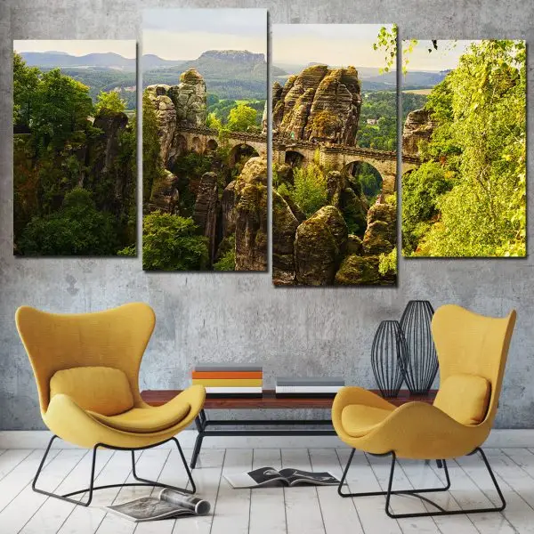 Most Bastei u Nemačkoj – 4 dela - slika na platnu