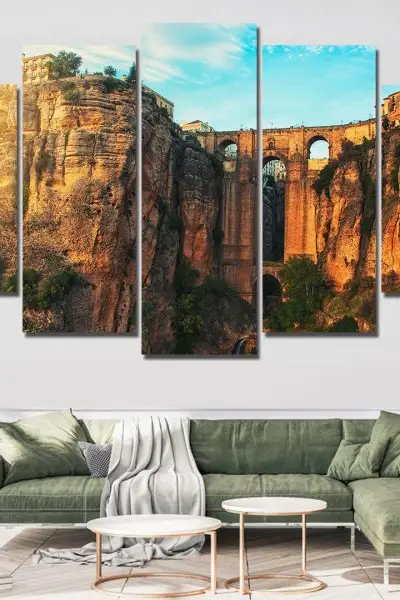 Most Ronda Španija – 5 delova - slika na platnu