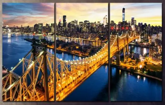 Queensboro Most i Svetla Njujorka – 3 dela – sa ramom