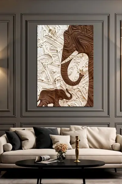 3D Slonovi Srcem Povezani - slika na platnu