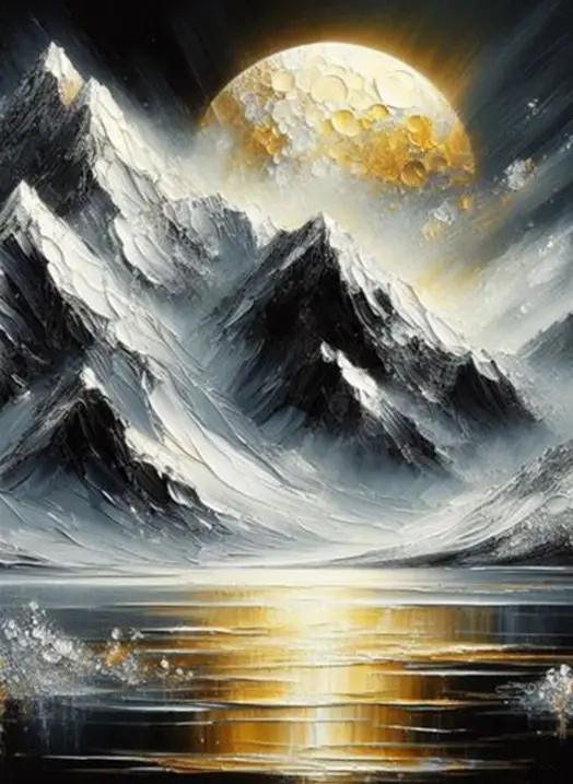 Mesec nad Planinskim Jezerom – sa ramom
