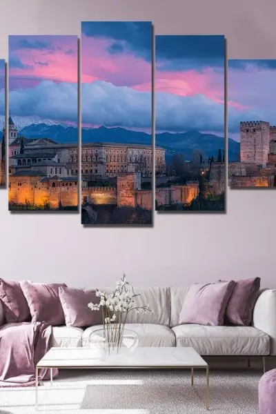 Alhambra u Bojama Andaluzije – 5 delova - slika na platnu