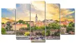 Beograd u Bojama Zore – 5 delova – sa ramom