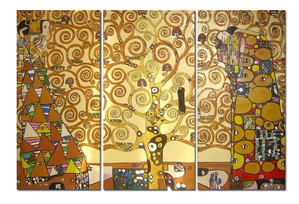 Gustav Klimt- Tree of Life 3 dela – sa ramom