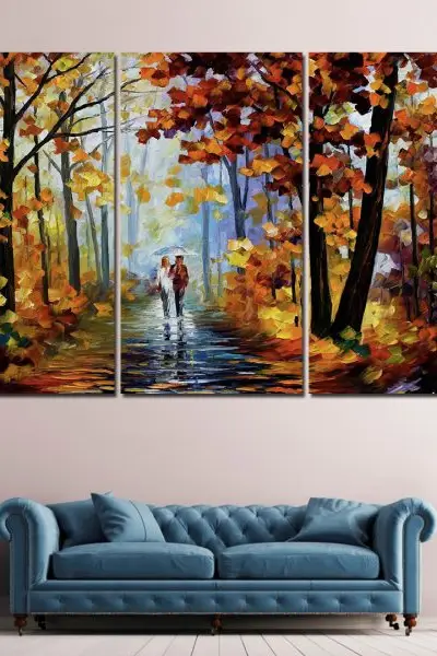 Leonid Afremov – Alley of Love 3 dela - slika na platnu