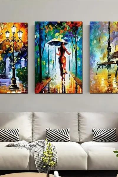 Leonid Afremov – Autumn Silence 3 dela - slika na platnu