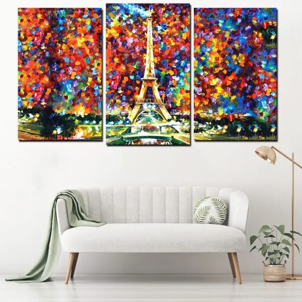 Leonid Afremov – Eiffel Tower 3 dela - slika na platnu
