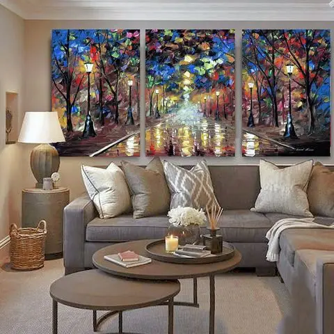 Leonid Afremov – Romantic Night 3 dela - slika na platnu