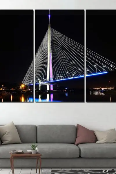 Most Na Adi Noću – 3 dela - slika na platnu